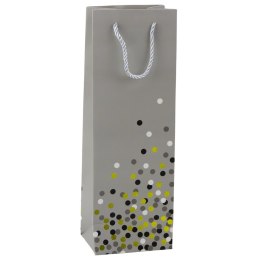 LEAN Torba Prezentowa Na Butelkę Wino W Kropki 36 x 12 x 9cm