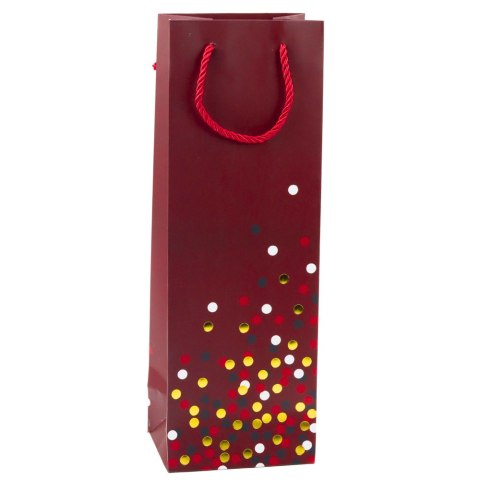 LEAN Torba Prezentowa Na Butelkę Wino W Kropki 36 x 12 x 9cm LEAN Torba Prezentowa Na Butelkę Wino W Kropki 36 x 12 x 9cm