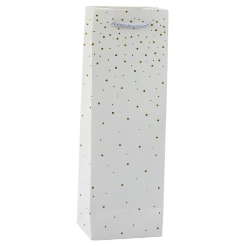 LEAN Torba Prezentowa Na Wino Butelkę Papierowa Złote Kropki 35 x 12 x 9 cm LEAN Torba Prezentowa Na Wino Butelkę Papierowa Złote Kropki 35 x 12 x 9 cm