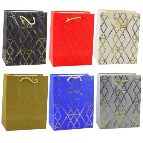LEAN Torba Prezentowa Papierowa Elegancka Złote Wzory 23 x 18 x 10,5 cm LEAN Torba Prezentowa Papierowa Elegancka Złote Wzory 23 x 18 x 10,5 cm