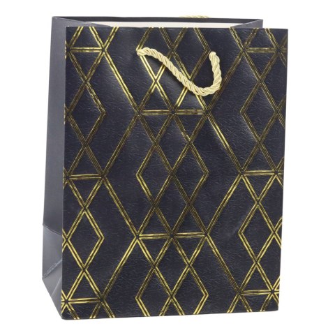LEAN Torba Prezentowa Papierowa Elegancka Złote Wzory 23 x 18 x 10,5 cm LEAN Torba Prezentowa Papierowa Elegancka Złote Wzory 23 x 18 x 10,5 cm