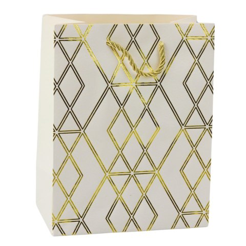 LEAN Torba Prezentowa Papierowa Elegancka Złote Wzory 23 x 18 x 10,5 cm LEAN Torba Prezentowa Papierowa Elegancka Złote Wzory 23 x 18 x 10,5 cm