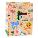 LEAN Torba Prezentowa Papierowa Zwierzęta Safari 23 x 18 x 10,5 cm