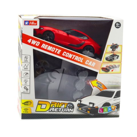 LEAN Toys Auto Sportowe Do Driftu Wymienne Koła Zdalnie Sterowany RC 4WD Czerwone LEAN Toys Auto Sportowe Do Driftu Wymienne Koła Zdalnie Sterowany RC 4WD Czerwone