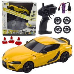 LEAN Toys Auto Sportowe Do Driftu Wymienne Koła Zdalnie Sterowany RC 4WD Żółte