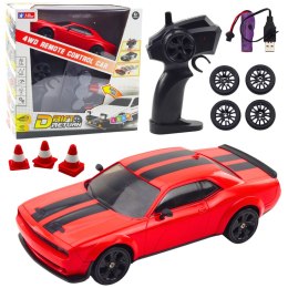 LEAN Toys Auto Sportowe Drift Wymienne Koła Zdalnie Sterowany RC 4WD Czerwone Sport