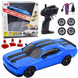 LEAN Toys Auto Sportowe Drift Wymienne Koła Zdalnie Sterowany RC 4WD Niebieskie Sport
