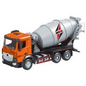 LEAN Toys Betoniarka Pojazd Budowlany Metalowa Huina Pomarańczowa 1:50