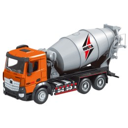 LEAN Toys Betoniarka Pojazd Budowlany Metalowa Huina Pomarańczowa 1:50