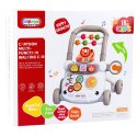 LEAN Toys Chodzik Edukacyjny Interaktywny Pchacz Klocki Zegar Koła Zębate Szary