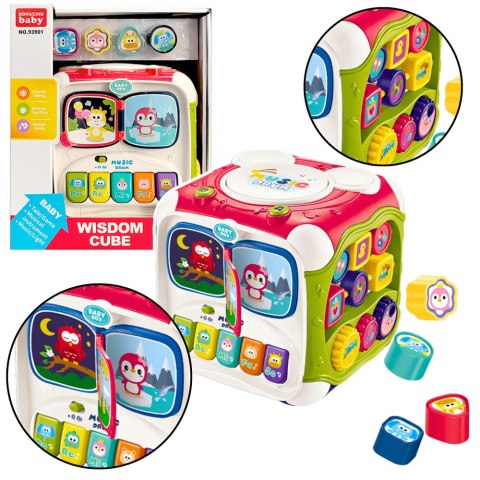 LEAN Toys Duża Kostka Edukacyjna Wielofunkcyjna Pianinko Sorter Bębenek LEAN Toys Duża Kostka Edukacyjna Wielofunkcyjna Pianinko Sorter Bębenek