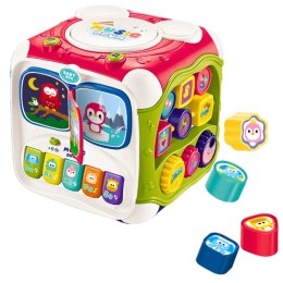 LEAN Toys Duża Kostka Edukacyjna Wielofunkcyjna Pianinko Sorter Bębenek