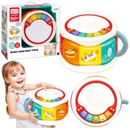 LEAN Toys Duży Interaktywny Bębenek Edukacyjny Dla Malucha Kolorowy