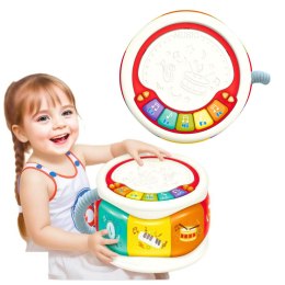 LEAN Toys Duży Interaktywny Bębenek Edukacyjny Dla Malucha Kolorowy