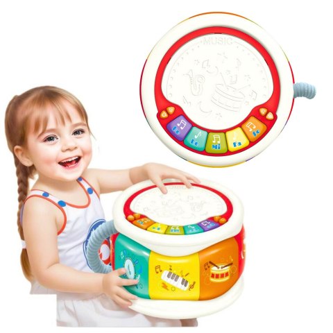 LEAN Toys Duży Interaktywny Bębenek Edukacyjny Dla Malucha Kolorowy LEAN Toys Duży Interaktywny Bębenek Edukacyjny Dla Malucha Kolorowy