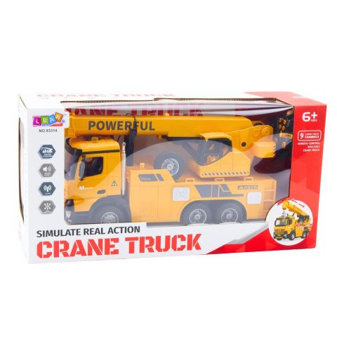 LEAN Toys Dźwig Z Hakiem Zdalnie Sterowany RC 2.4G 9CH Żółty LEAN Toys Dźwig Z Hakiem Zdalnie Sterowany RC 2.4G 9CH Żółty