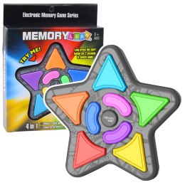 LEAN Toys Elektroniczna Gra Logiczna Memory Gwiazda Światła Dźwięki 4w1