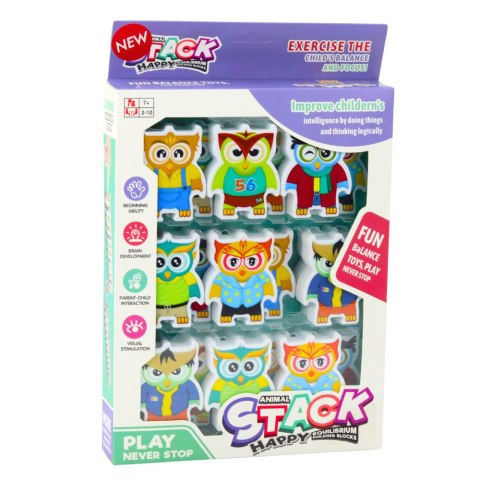 LEAN Toys Gra Edukacyjna Sówki Układanka Zręcznościowa Logiczna Domino 18 szt. LEAN Toys Gra Edukacyjna Sówki Układanka Zręcznościowa Logiczna Domino 18 szt.