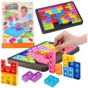 LEAN Toys Gra Tetris Pop-It Układanka Puzzle 3w1 Sensoryczna Kolorowa 27el