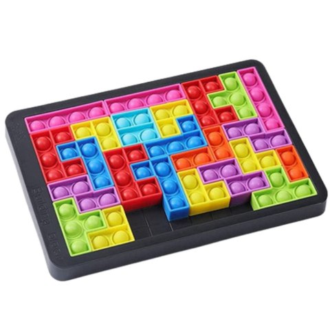 LEAN Toys Gra Tetris Pop-It Układanka Puzzle 3w1 Sensoryczna Kolorowa 27el LEAN Toys Gra Tetris Pop-It Układanka Puzzle 3w1 Sensoryczna Kolorowa 27el