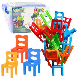 LEAN Toys Gra Zręcznościowa Spadające Balansujące Krzesła 36 Elementów Kolorowe