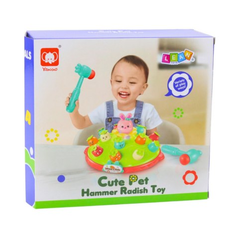 LEAN Toys Gra Zręcznościowa Uderz Młotkiem Marchewki Wyskakujący Królik LEAN Toys Gra Zręcznościowa Uderz Młotkiem Marchewki Wyskakujący Królik