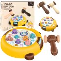 LEAN Toys Gra Zręcznościowa Whack- A- Mole Dwa Młotki Kotek Żółto Brązowa