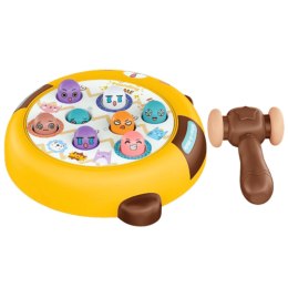 LEAN Toys Gra Zręcznościowa Whack- A- Mole Dwa Młotki Kotek Żółto Brązowa
