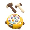LEAN Toys Gra Zręcznościowa Whack- A- Mole Dwa Młotki Kotek Żółto Brązowa
