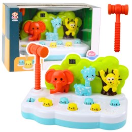 LEAN Toys Gra Zręcznościowa Zwierzątka Whack-A-Mole Licznik Młotek Kolorowa
