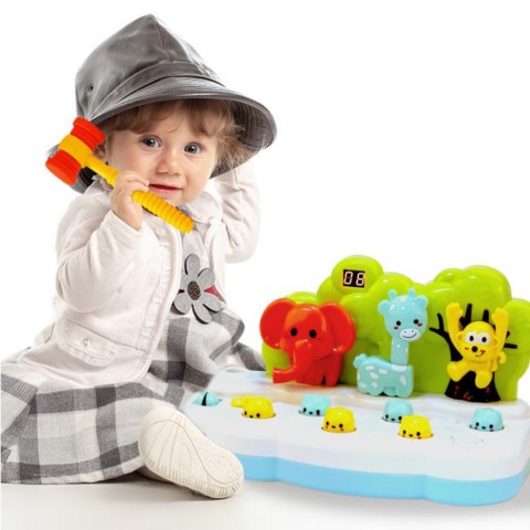 LEAN Toys Gra Zręcznościowa Zwierzątka Whack-A-Mole Licznik Młotek Kolorowa LEAN Toys Gra Zręcznościowa Zwierzątka Whack-A-Mole Licznik Młotek Kolorowa