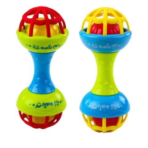 LEAN Toys Grzechotka Gryzak Dla Niemowląt Hantelek Kolorowy LEAN Toys Grzechotka Gryzak Dla Niemowląt Hantelek Kolorowy