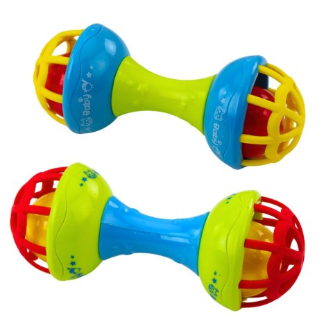 LEAN Toys Grzechotka Gryzak Dla Niemowląt Hantelek Kolorowy LEAN Toys Grzechotka Gryzak Dla Niemowląt Hantelek Kolorowy