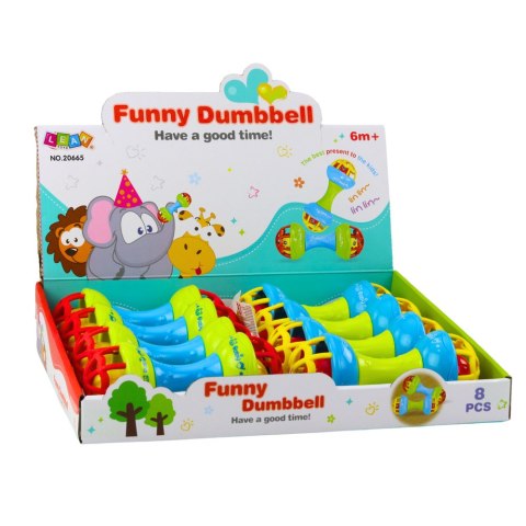 LEAN Toys Grzechotka Gryzak Dla Niemowląt Hantelek Kolorowy LEAN Toys Grzechotka Gryzak Dla Niemowląt Hantelek Kolorowy