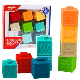 LEAN Toys Gumowe Klocki Sensoryczne Edukacyjne Dla Malucha Liczby Zwierzęta Wzory 8el