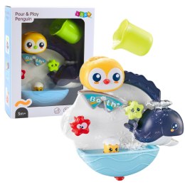 LEAN Toys Interaktywna Zabawka Wodna Do Kąpieli Pingwin Wieloryb