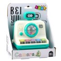 LEAN Toys Interaktywny Aparat Pianinko Grzechotka Światła Dźwięki Biało Zielony