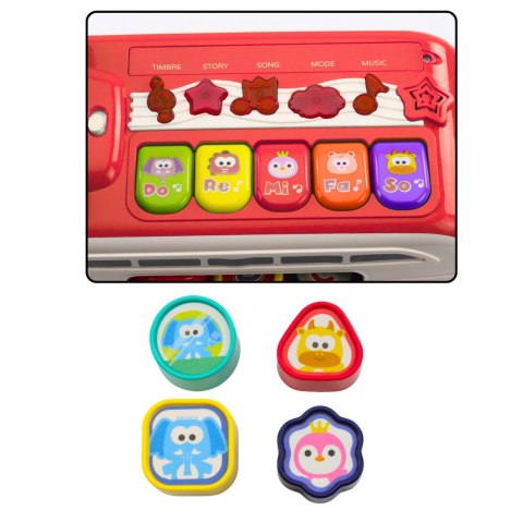 LEAN Toys Interaktywny Autobus Edukacyjny Sorter Światła Dźwięki Czerwony LEAN Toys Interaktywny Autobus Edukacyjny Sorter Światła Dźwięki Czerwony