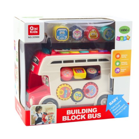 LEAN Toys Interaktywny Autobus Edukacyjny Sorter Światła Dźwięki Czerwony LEAN Toys Interaktywny Autobus Edukacyjny Sorter Światła Dźwięki Czerwony