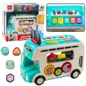 LEAN Toys Interaktywny Autobus Edukacyjny Sorter Światła Dźwięki Turkusowy