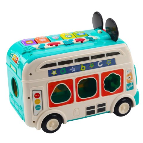LEAN Toys Interaktywny Autobus Edukacyjny Sorter Światła Dźwięki Turkusowy LEAN Toys Interaktywny Autobus Edukacyjny Sorter Światła Dźwięki Turkusowy