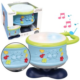 LEAN Toys Interaktywny Bębenek Muzyczny Edukacyjny Światła Dźwięki Niebieski