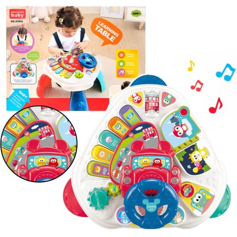 LEAN Toys Interaktywny Stolik Edukacyjny Z Kierownicą Trójkątny Kolorowy LEAN Toys Interaktywny Stolik Edukacyjny Z Kierownicą Trójkątny Kolorowy