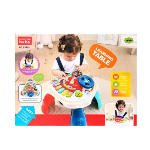 LEAN Toys Interaktywny Stolik Edukacyjny Z Kierownicą Trójkątny Kolorowy LEAN Toys Interaktywny Stolik Edukacyjny Z Kierownicą Trójkątny Kolorowy