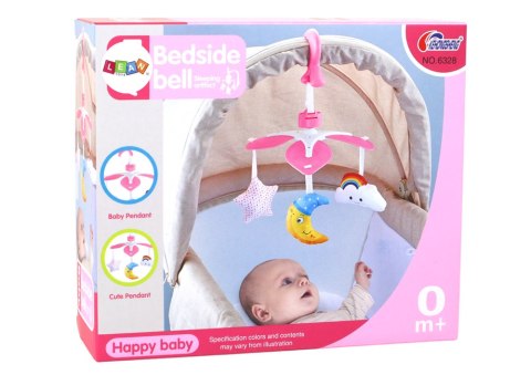 LEAN Toys Karuzela Do Łóżeczka Na Baterie Klips Uniwersalny Pluszowe Zawieszki Różowa LEAN Toys Karuzela Do Łóżeczka Na Baterie Klips Uniwersalny Pluszowe Zawieszki Różowa