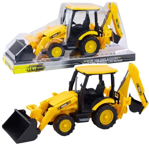 LEAN Toys Koparka Budowlana Z Napędem Ruchome Dwie Łyżki Żółta