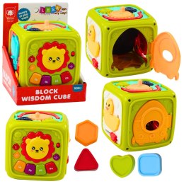 LEAN Toys Kostka Edukacyjna Interaktywna Dla Malucha Lew Zielona