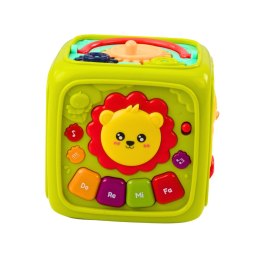 LEAN Toys Kostka Edukacyjna Interaktywna Dla Malucha Lew Zielona