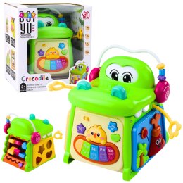 LEAN Toys Kostka Edukacyjna Interaktywna Sorter Pianinko Sensoryczny Krokodyl