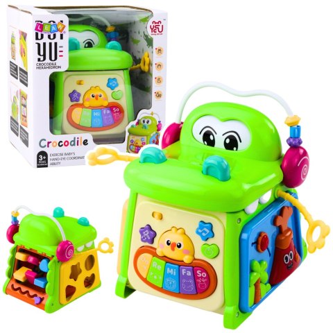 LEAN Toys Kostka Edukacyjna Interaktywna Sorter Pianinko Sensoryczny Krokodyl LEAN Toys Kostka Edukacyjna Interaktywna Sorter Pianinko Sensoryczny Krokodyl